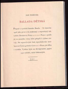 Jan Neruda: Ballada dětská