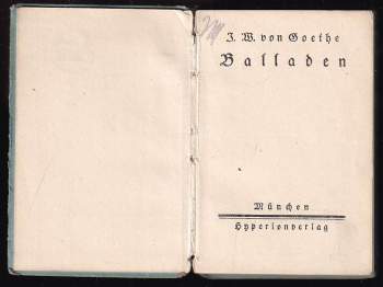 Johann Wolfgang von Goethe: Balladen