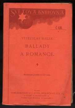 Vítězslav Hálek: Ballady a romance