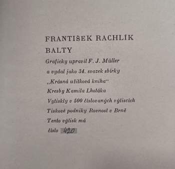 František Rachlík: Balty, neboli, Kobaltické pohádky, které dědeček Hermelín Hranostaj Barabínský nemohl vyprávět, protože mu do toho přišla aféra Rumákova (krátce zvaná AFRU)