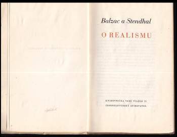 Honoré de Balzac: Balzac a Stendhal o realismu