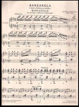 Jacques Offenbach: Barkarola z opery "Hoffmannovy povídky"