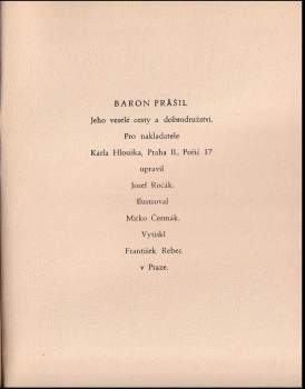 Gottfried August Bürger: Baron Prášil