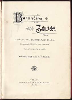 Eliška Krásnohorská: Barončina závěť