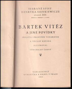 Henryk Sienkiewicz: Bartek vítěz a jiné povídky
