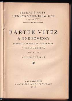 Henryk Sienkiewicz: Bartek vítěz a jiné povídky