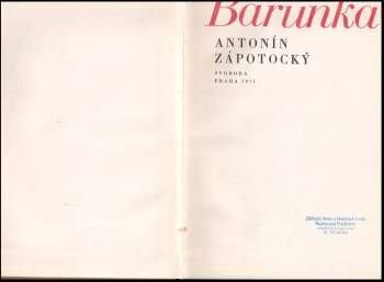 Antonín Zápotocký: Barunka