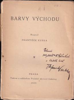František Kubka: Barvy východu
