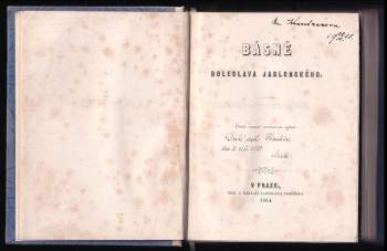 Boleslav Jablonský: Básně