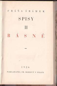 Fráňa Šrámek: Básně