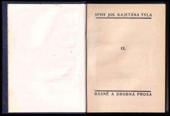 Josef Kajetán Tyl: Básně a drobmá prosa