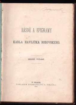 Karel Havlíček Borovský: Básně a epigramy
