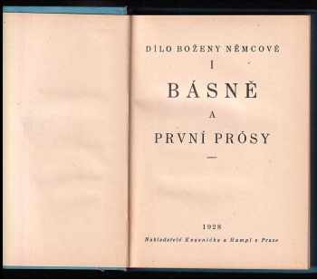 Božena Němcová: Básně a první prósy