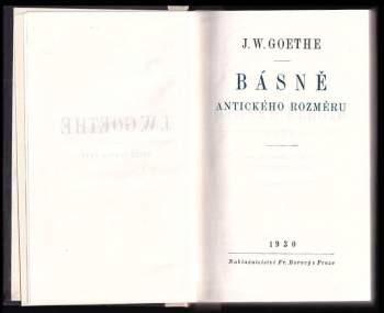 Johann Wolfgang von Goethe: Básně antického rozměru