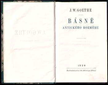 Johann Wolfgang von Goethe: Básně antického rozměru