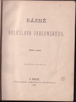 Boleslav Jablonský: Básně