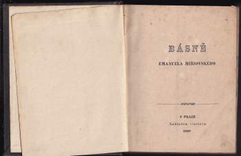 Emanuel Miřiovský: Básně Emanuela Miřiovského