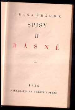 Fráňa Šrámek: Básně