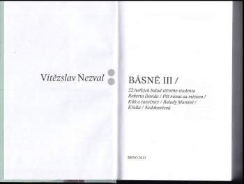 Vítězslav Nezval: Básně III