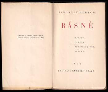 Jaroslav Durych: Básně