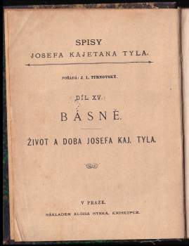 Josef Kajetán Tyl: Básně Josefa Kajetana Tyla