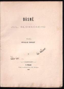 Julius Slowacki: Básně Julia Slowackého