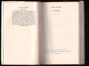 Karel Hlaváček: Básně