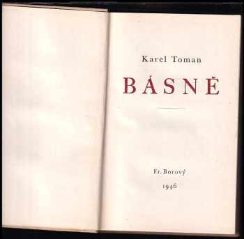Karel Toman: Básně