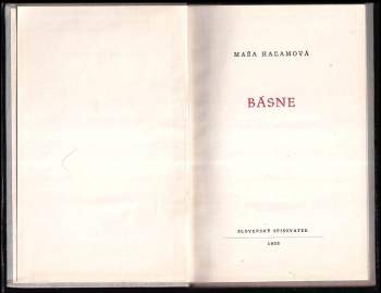 Maša Haľamová: Básne