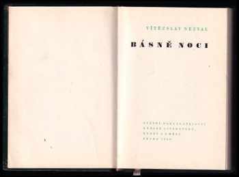 Vítězslav Nezval: Básně noci