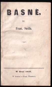 František Sušil: Básně od Frant. Sušila