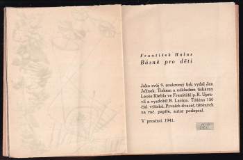 František Halas: Básně pro děti
