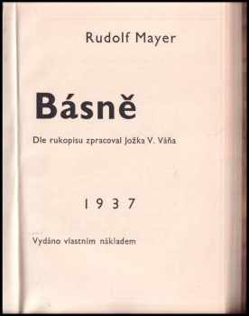 Rudolf Mayer: Básně
