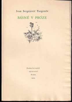 Ivan Sergejevič Turgenev: Básně v próze