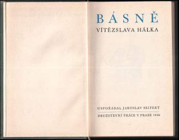 Vítězslav Hálek: Básně Vítězslava Hálka