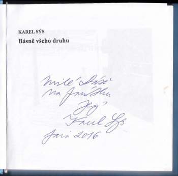 Karel Sýs: Básně všeho druhu