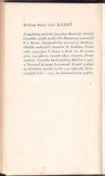 W. B Yeats: Básně