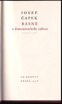 Josef Čapek: Básně z koncentračního tábora