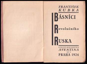 František Kubka: Básníci revolučního Ruska