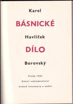 Karel Havlíček Borovský: Básnické dílo