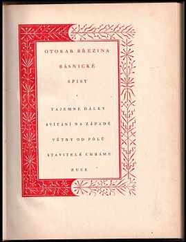 Otokar Březina: Básnické spisy I : Tajemné dálky [1895]