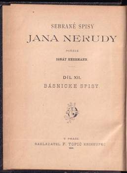 Jan Neruda: Básnické spisy Jana Nerudy
