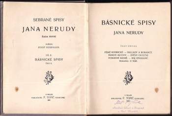 Jan Neruda: Básnické spisy Jana Nerudy