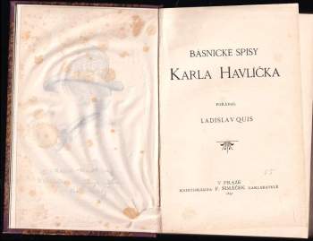 Karel Havlíček Borovský: Básnické spisy Karla Havlíčka