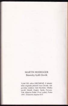 Martin Heidegger: Básnicky bydlí člověk