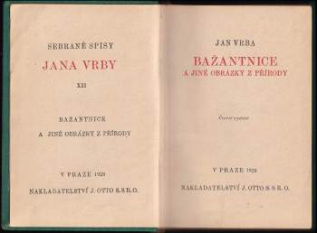 Jan Vrba: Bažantnice a jiné obrázky z přírody