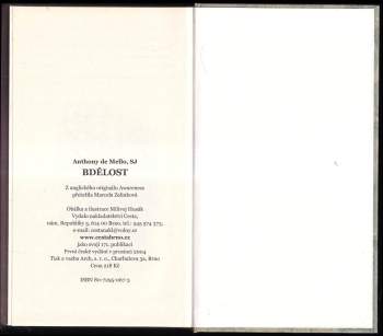 Anthony De Mello: Bdělost