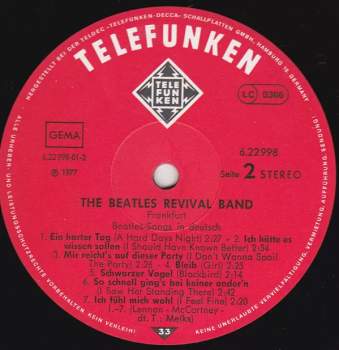 The Beatles Revival Band: Beatles Songs In Deutsch