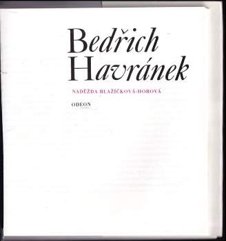 Naděžda Blažíčková-Horová: Bedřich Havránek