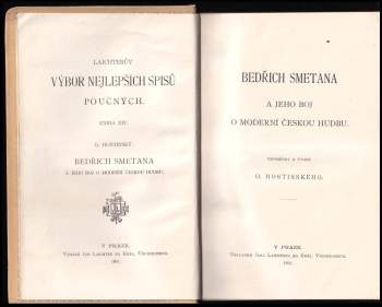 Otakar Hostinský: Bedřich Smetana a jeho boj o moderní českou hudbu